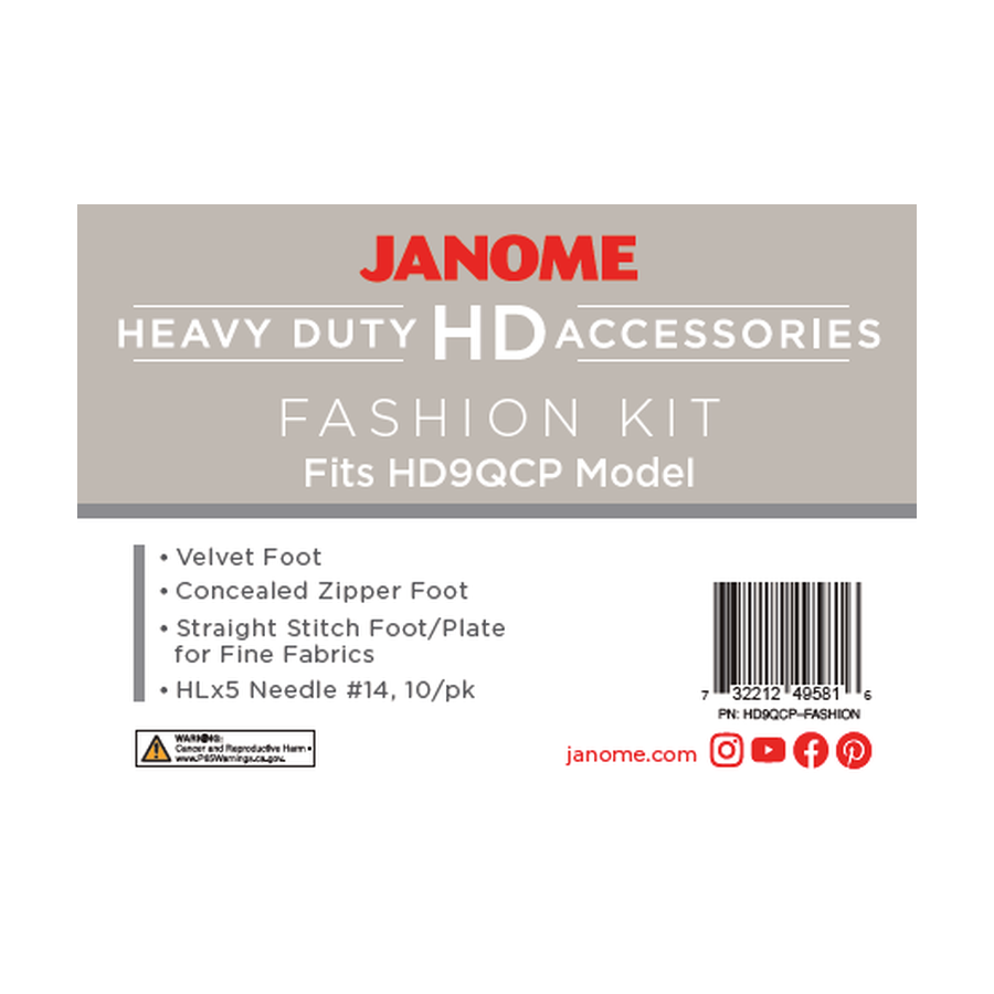 Janome HD9QCP Fashion and Finishing Kit