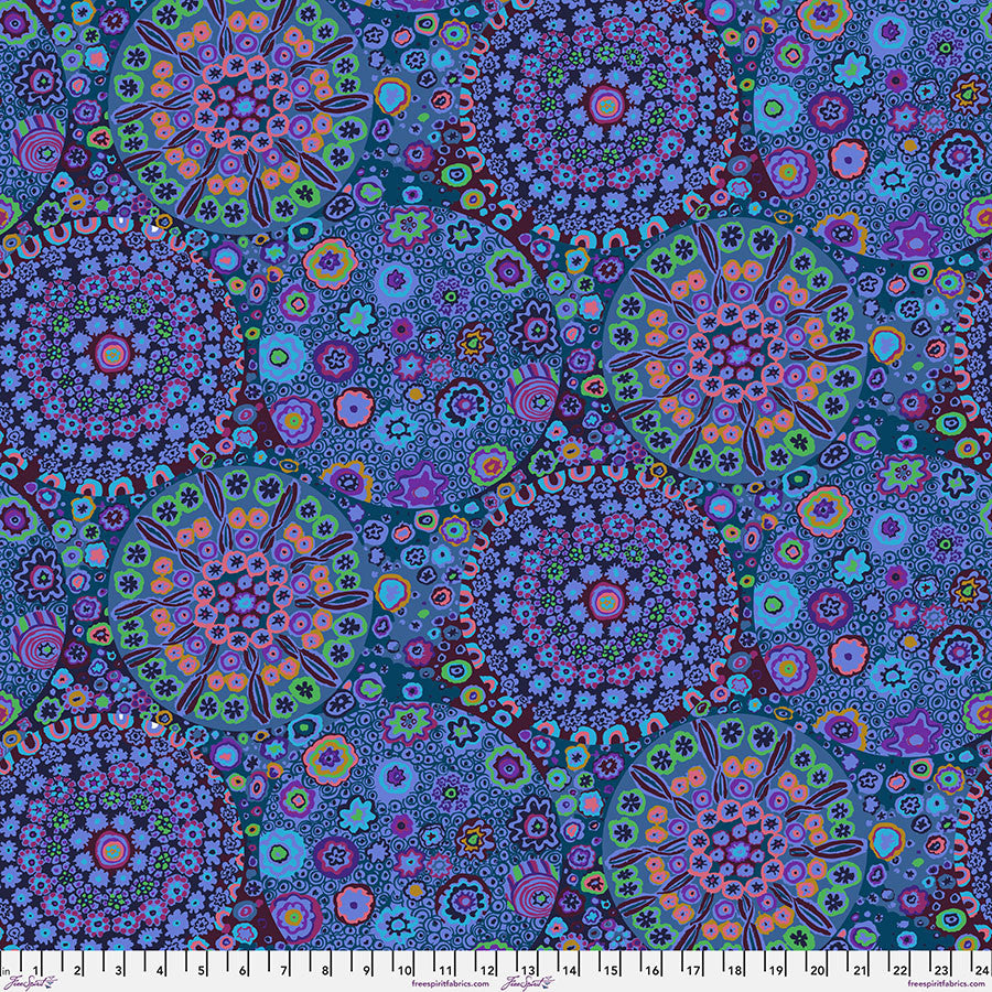Kaffe Fassett Millefiore Blue floral quilting cotton