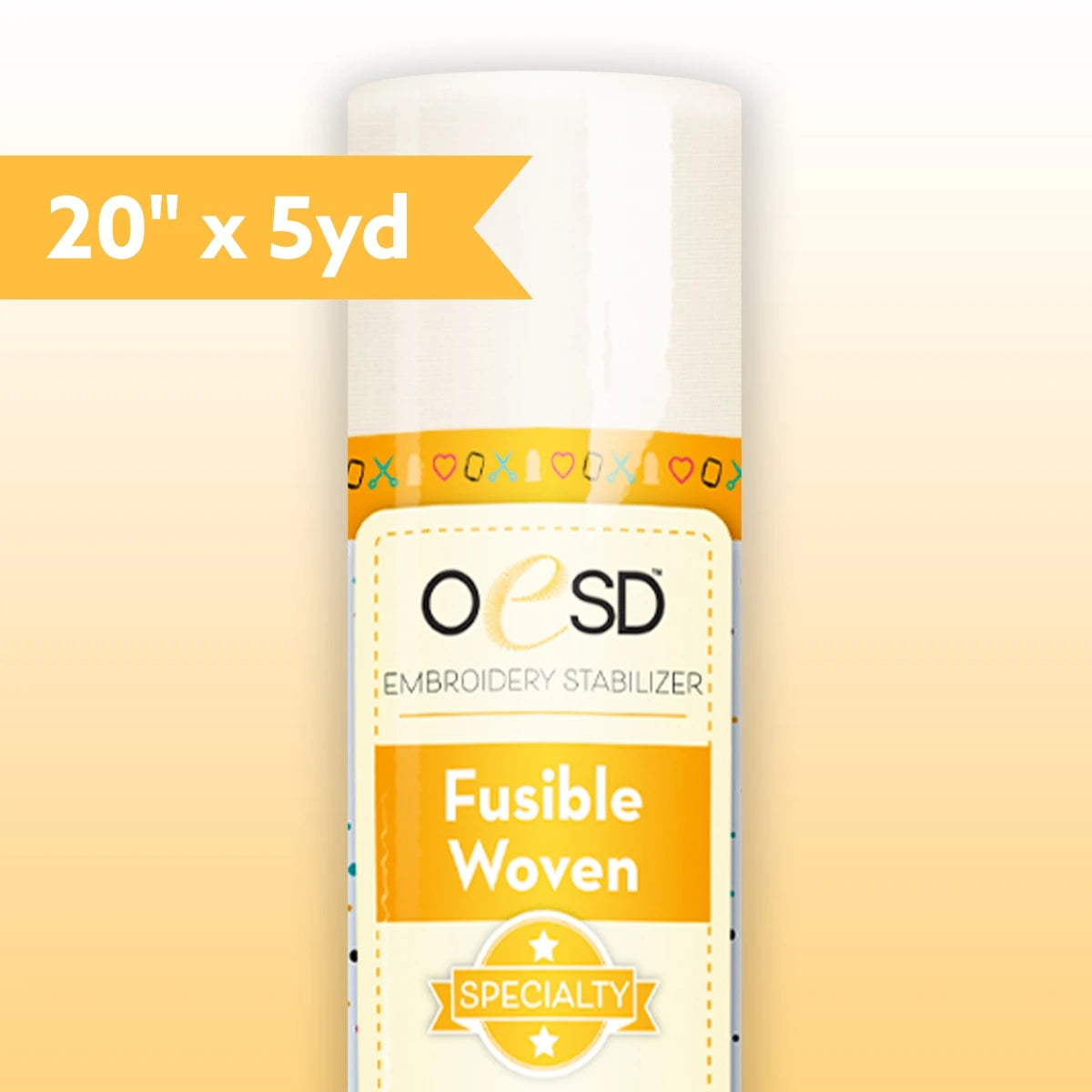OESD Fusible Woven White 20 inch by 5 yard roll HBFW-20