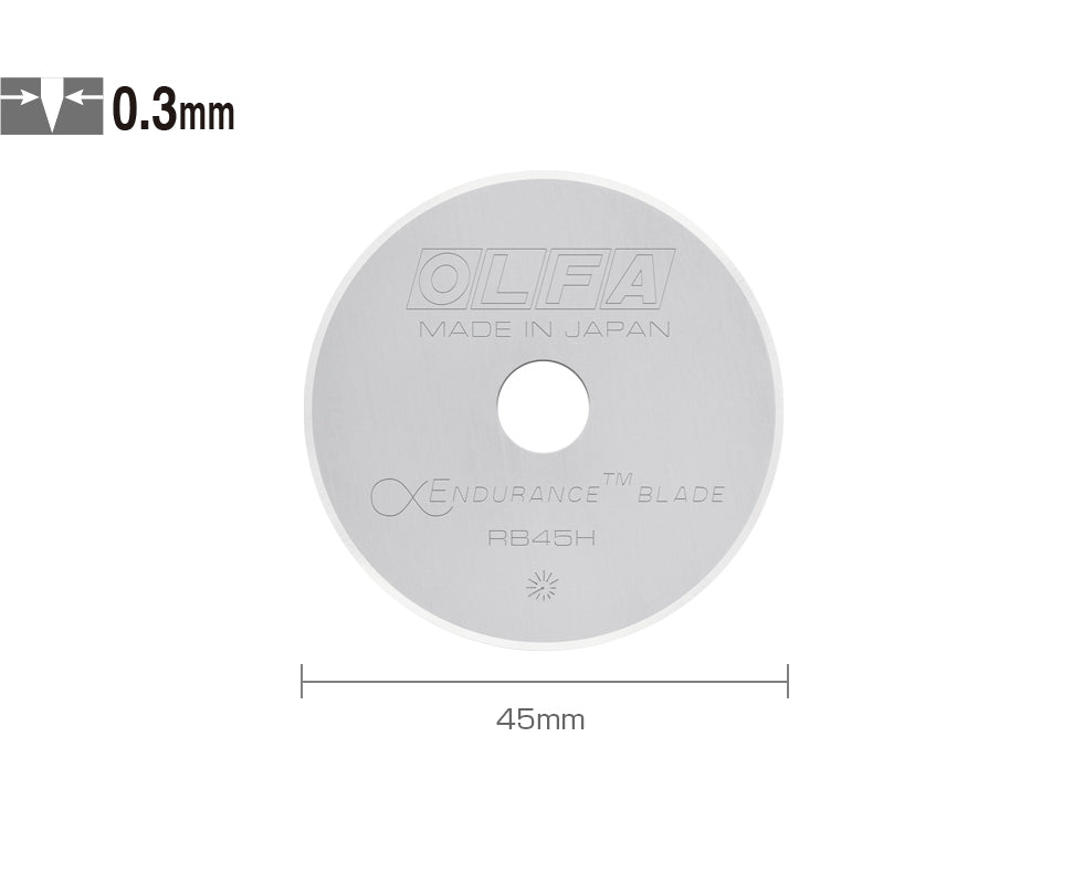 OLFA RB45H-1 Endurance 45mm replacement rotary blade, one blade per pack