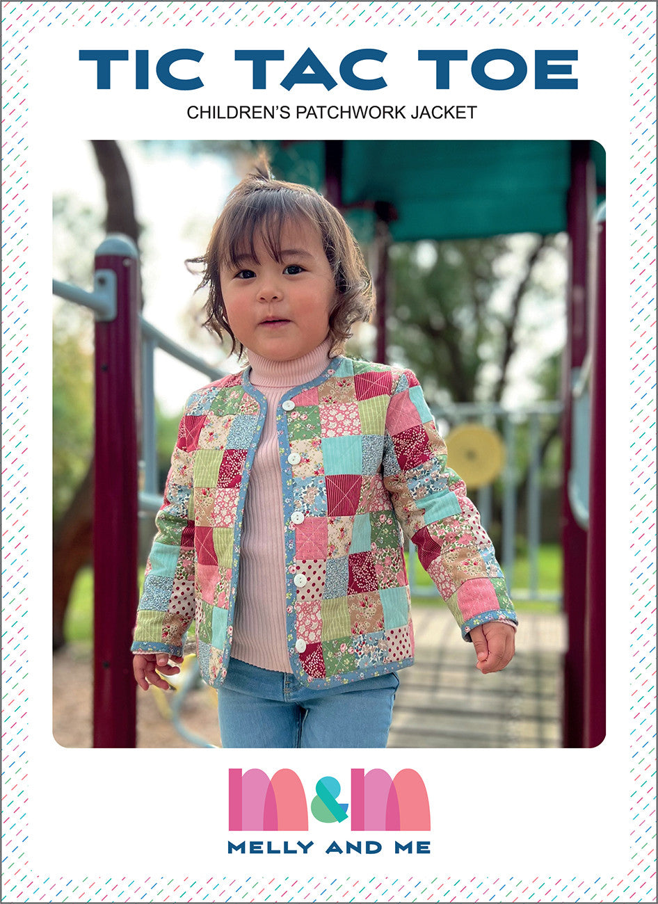 Melly & Me Tic Tac Toe patchwork jacket paper sewing pattern CAMM186