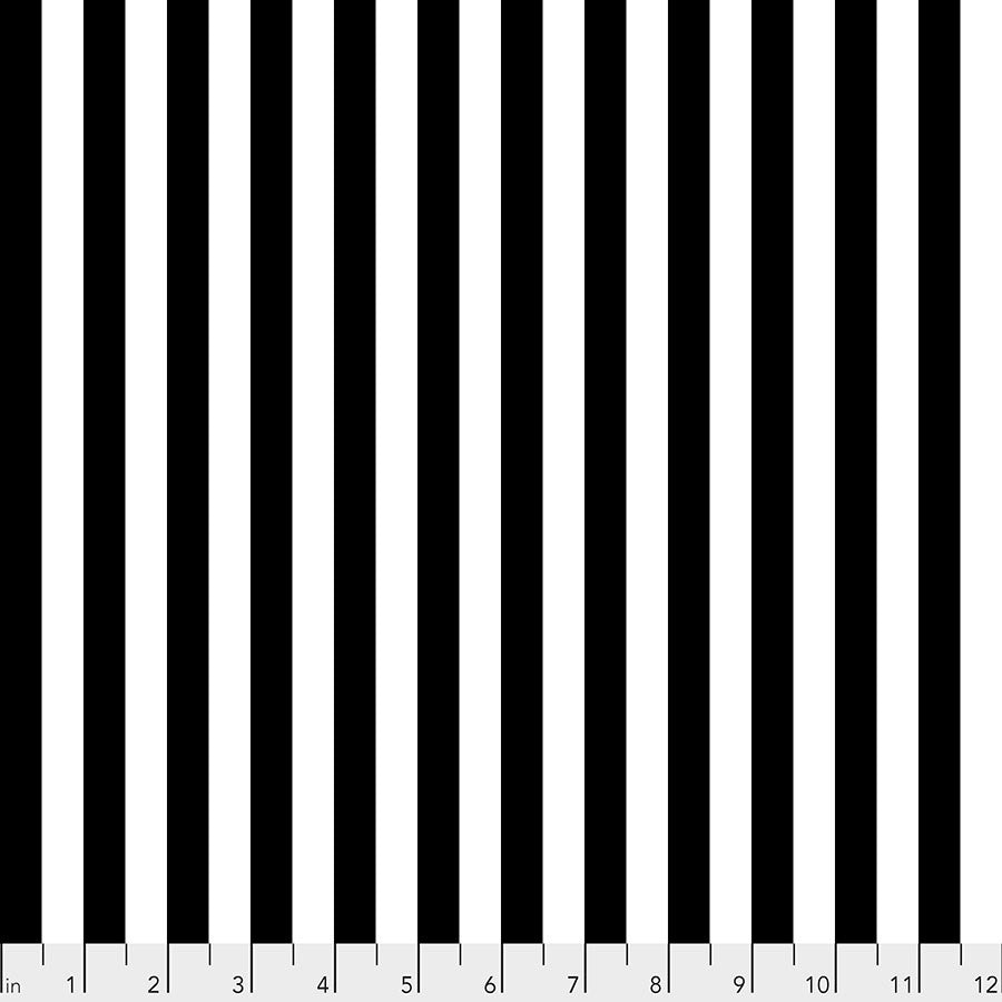 Tula Pink Tent Stripe Paper black and white striped cotton fabric