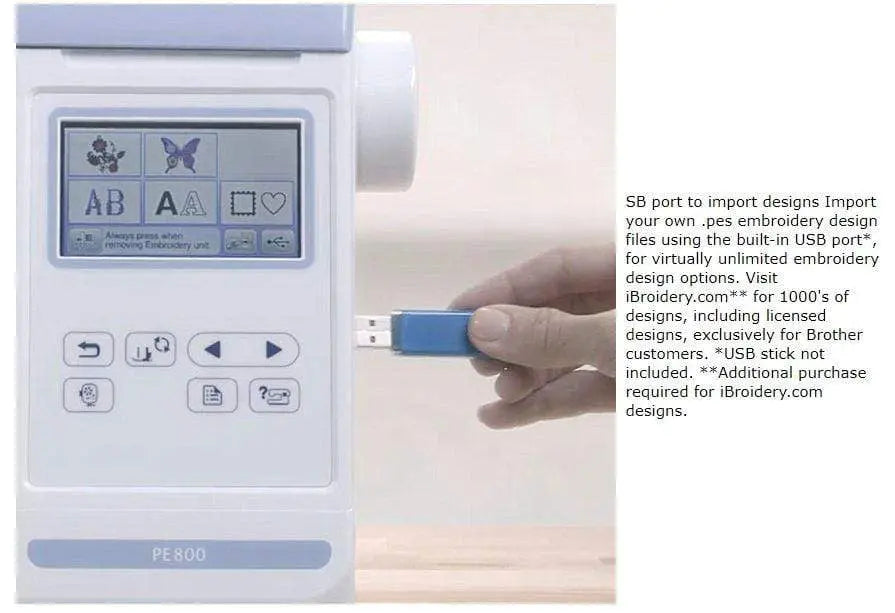 PE800 Embroidery Machine with Color Touch Screen By Brother