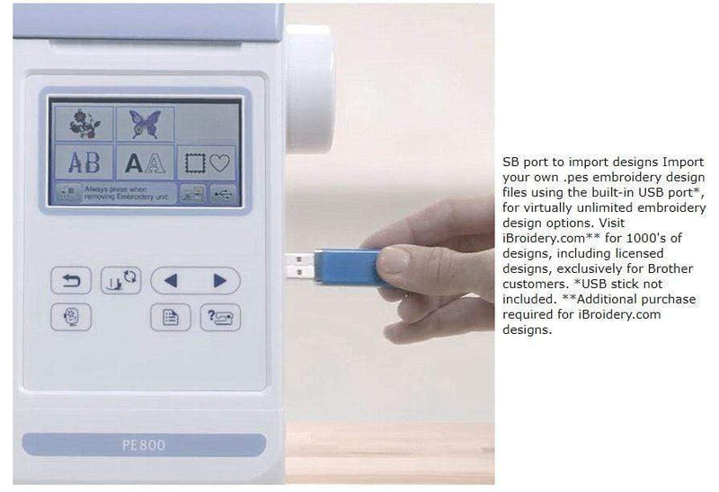 Brother PE800 Computerized Embroidery Machine with 5 in x 7 in Embroidery  Area and LCD Screen