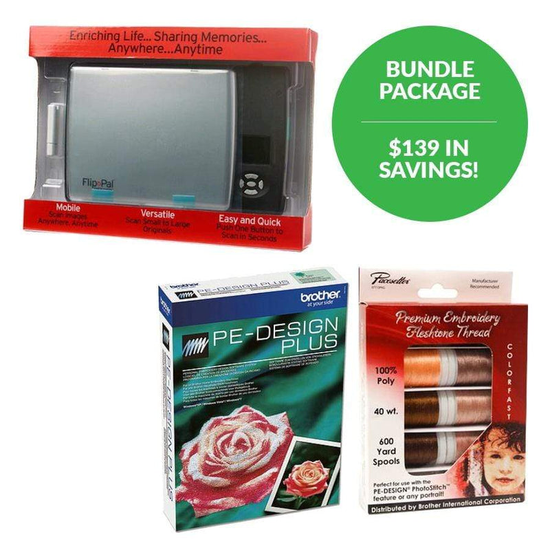 Brother Software Brother SAPSB1 PhotoStitch Bundle PEDesign Plus +SAFLIP1 Flip Pal Mobile Scanner
