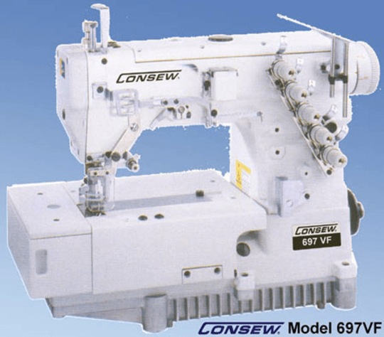 Consew Industrial Machines Consew 697VF High Speed, Flat Bed, Top and Bottom Coverstitch