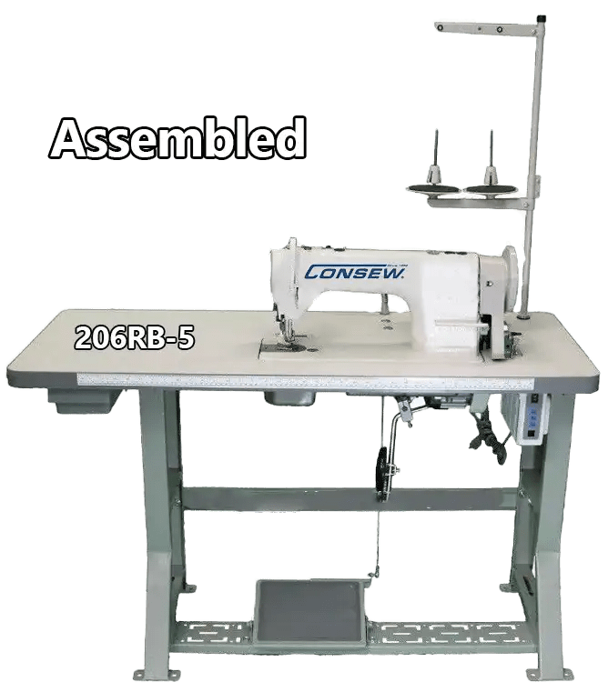 Consew Industrial machines Consew 206RB-5 Triple Feed Industrial Lockstitch Walking Foot Machine Machine Head with Stand & Motor Assembled