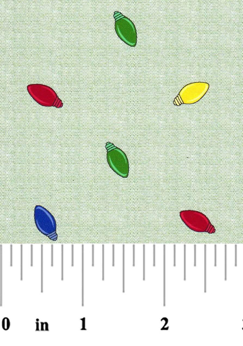 Fabric Finder Fabrics Fabric Finder Christmas Lights Fabric: Lights on Spruce Green Chambray Fabric 100% Cotton Print 60″ wide