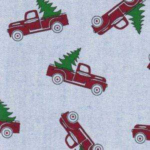 Fabric Finder Fabrics Fabric Finder Red Truck With Christmas Truck Fabric: Blue Chambray – Print