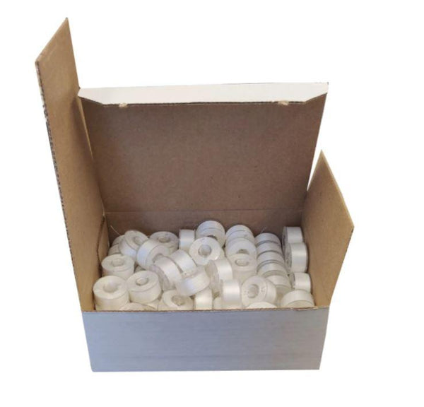 Fil-Tec Prewound Bobbins FilTec- 60400 Prewound Class 15/A Bobbins- 90wt Clear Poly Thread WHITE