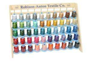 Robison-Anton Embroidery Thread Robison Anton 1100 Mini-King Spools Polyester Embroidery Thread 50 Colors With Wooden Rack