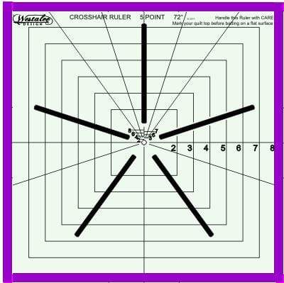 Sew Steady Quilting Accessories Westalee 12.5" x 12.5" 5 Pt Crosshair Ruler