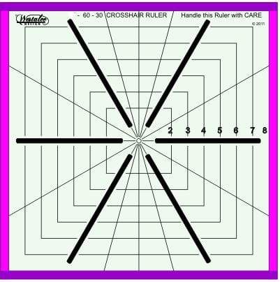 Sew Steady Quilting Accessories Westalee 12.5" x 12.5" 6 Pt Crosshair Ruler