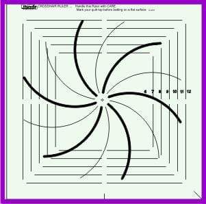 Sew Steady Quilting Accessories Westalee 12.5" x 12.5" 6 Pt Spiral Crosshair Ruler