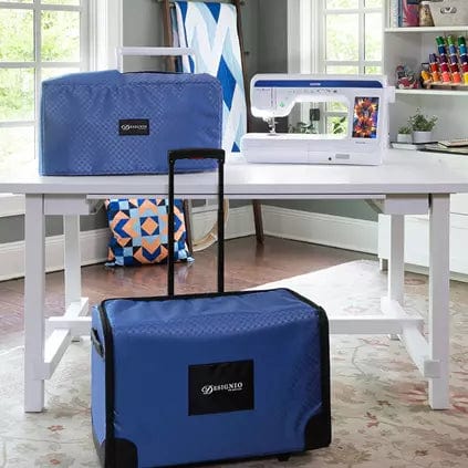 Sewingmachineoutlet Brother SASEBSEW Blue Rolling Tote with Dust Cover