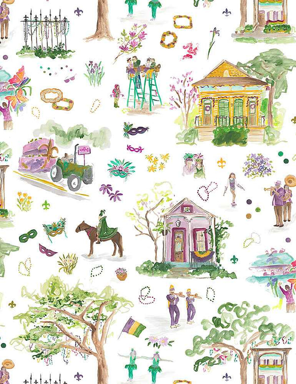 Sewingmachineoutlet Fabric Mardi Gras Fabric 100% Cotton 44"