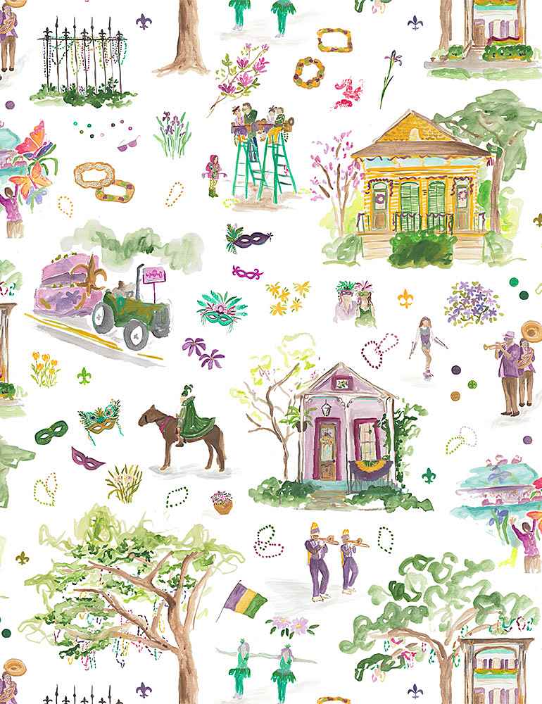 Sewingmachineoutlet Fabric Mardi Gras Fabric 100% Cotton 44"