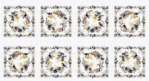 Sewingmachineoutlet Fabrics Studio E Water Color 5097-49 Gray /Gold 12" Blocks 100% Cotton Fabric
