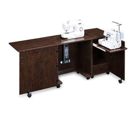 Sylvia Cabinets and Tables Sylvia Compact Sewing Machine & Serger Cabinet-1000 Brown PearWood.