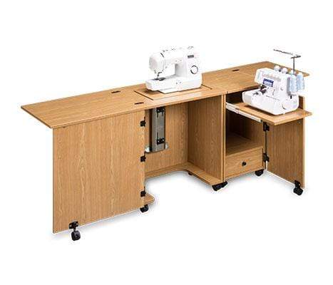 Sylvia Cabinets and Tables Sylvia Compact Sewing Machine & Serger Cabinet-1000 Castle Oak