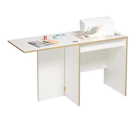 Sylvia Cabinets and Tables Sylvia Basic Sewing Machine Desk Cabinet – 100 White With Oak Trim